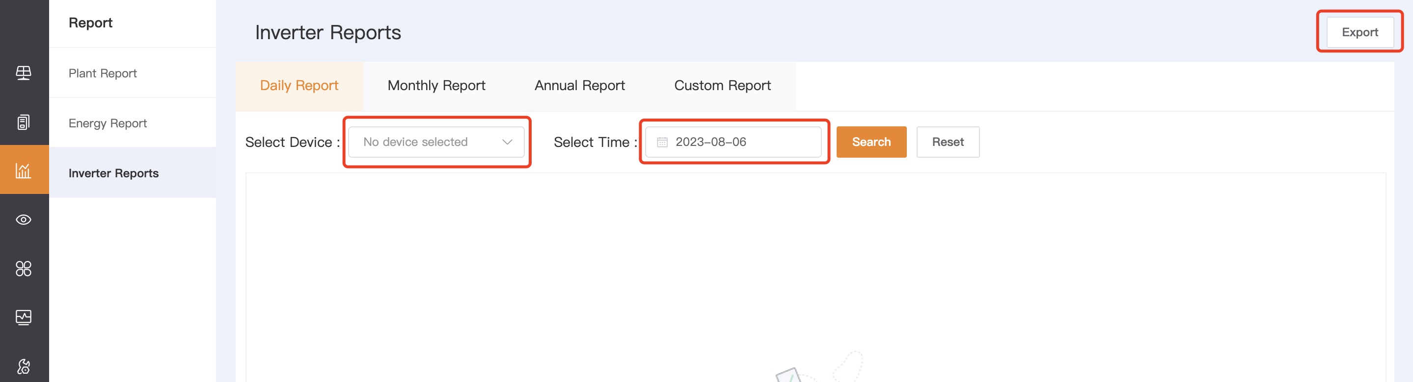 Inverter Report Export